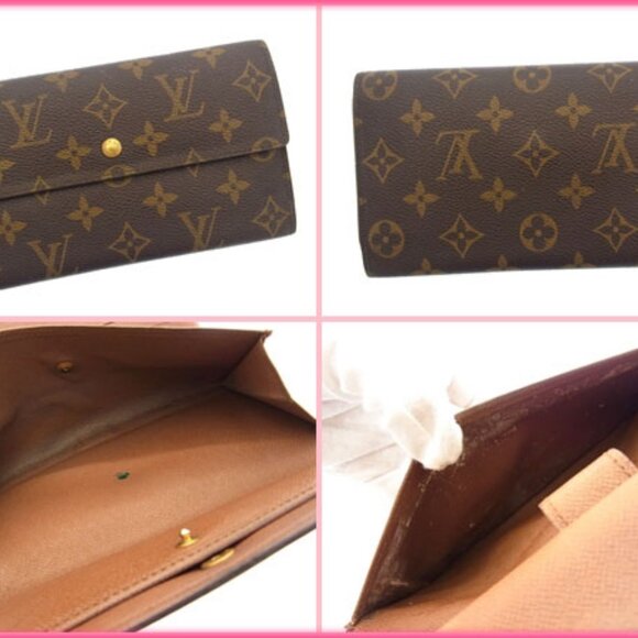 Louis Vuitton Three Folded Wallets Monogram PVC ?~ Leaza-Authentic Used T15824